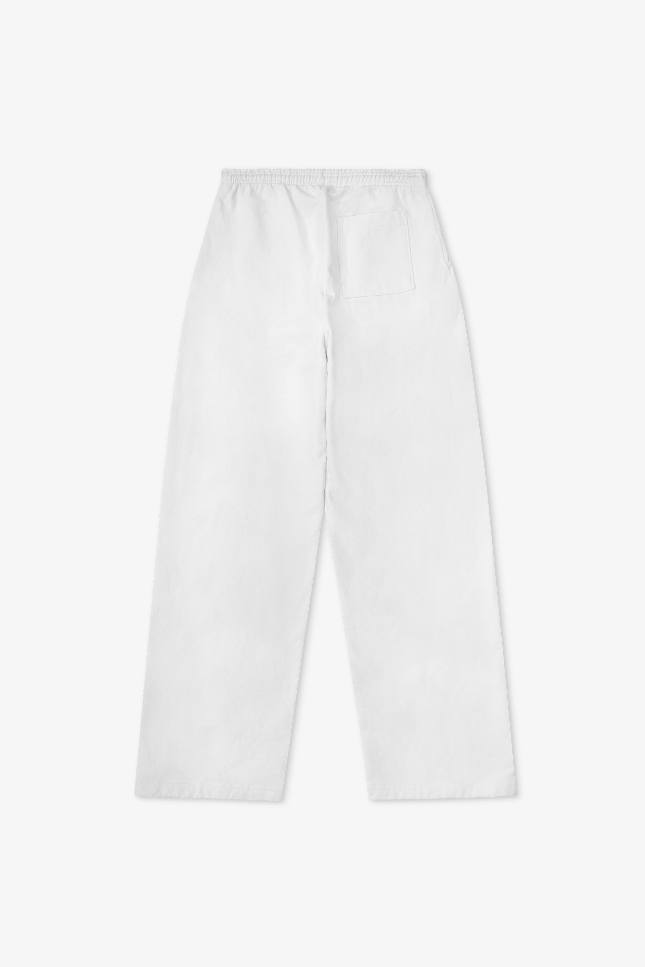 White pants on a light gray background