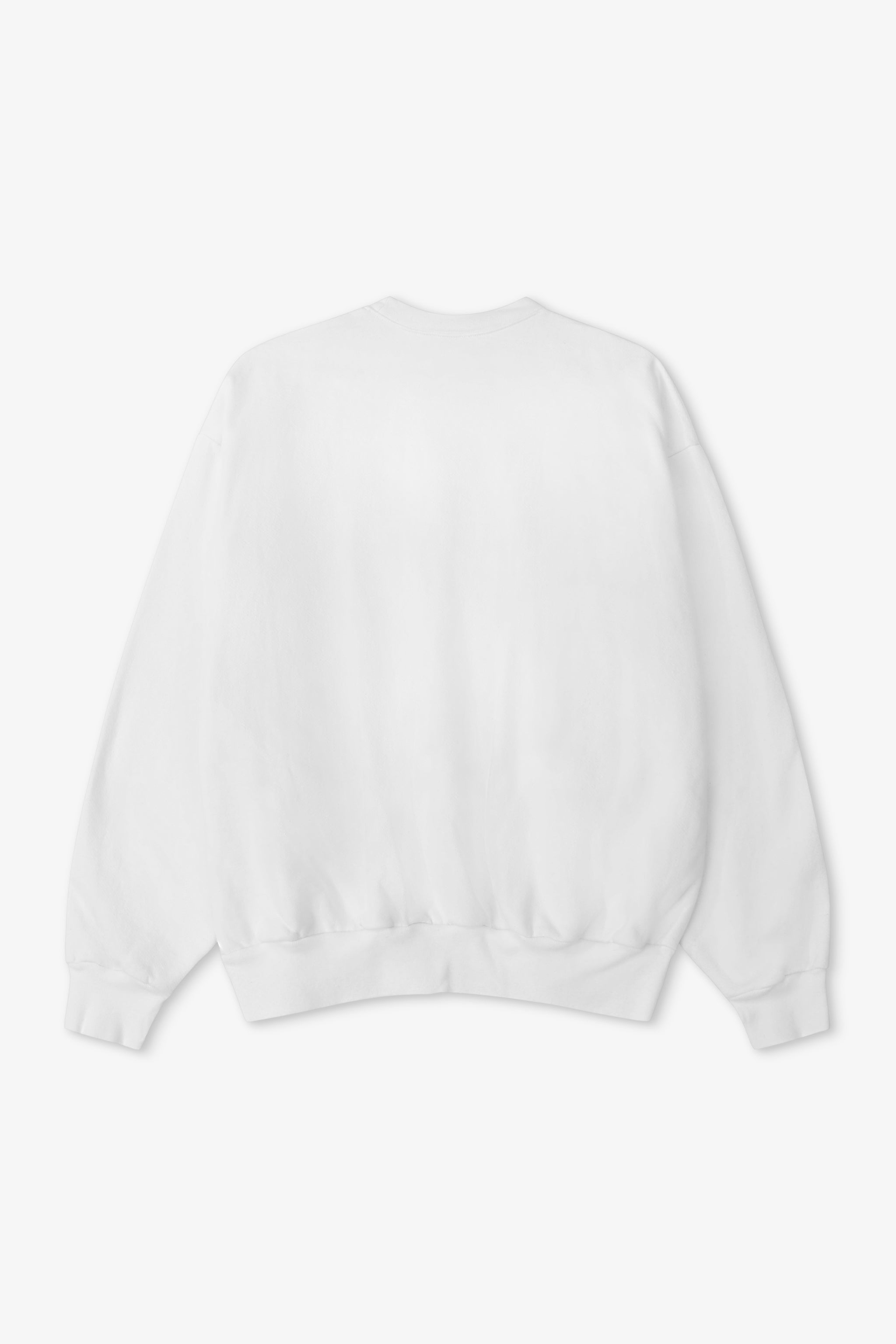 White sweatshirt on a light gray background