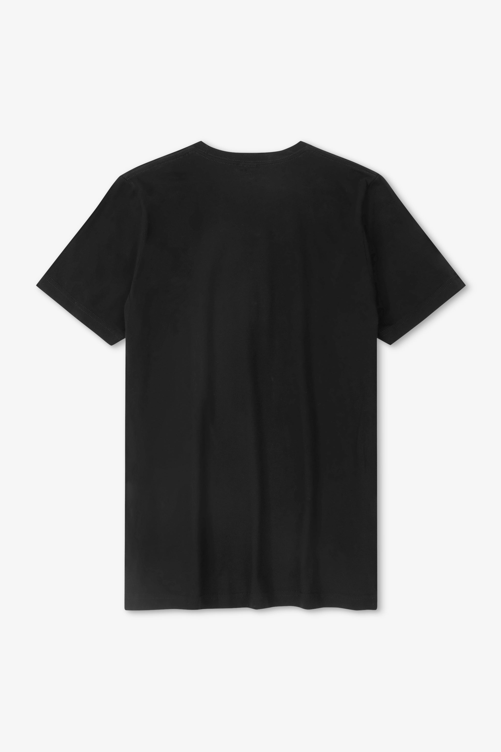 Black t-shirt on a white background