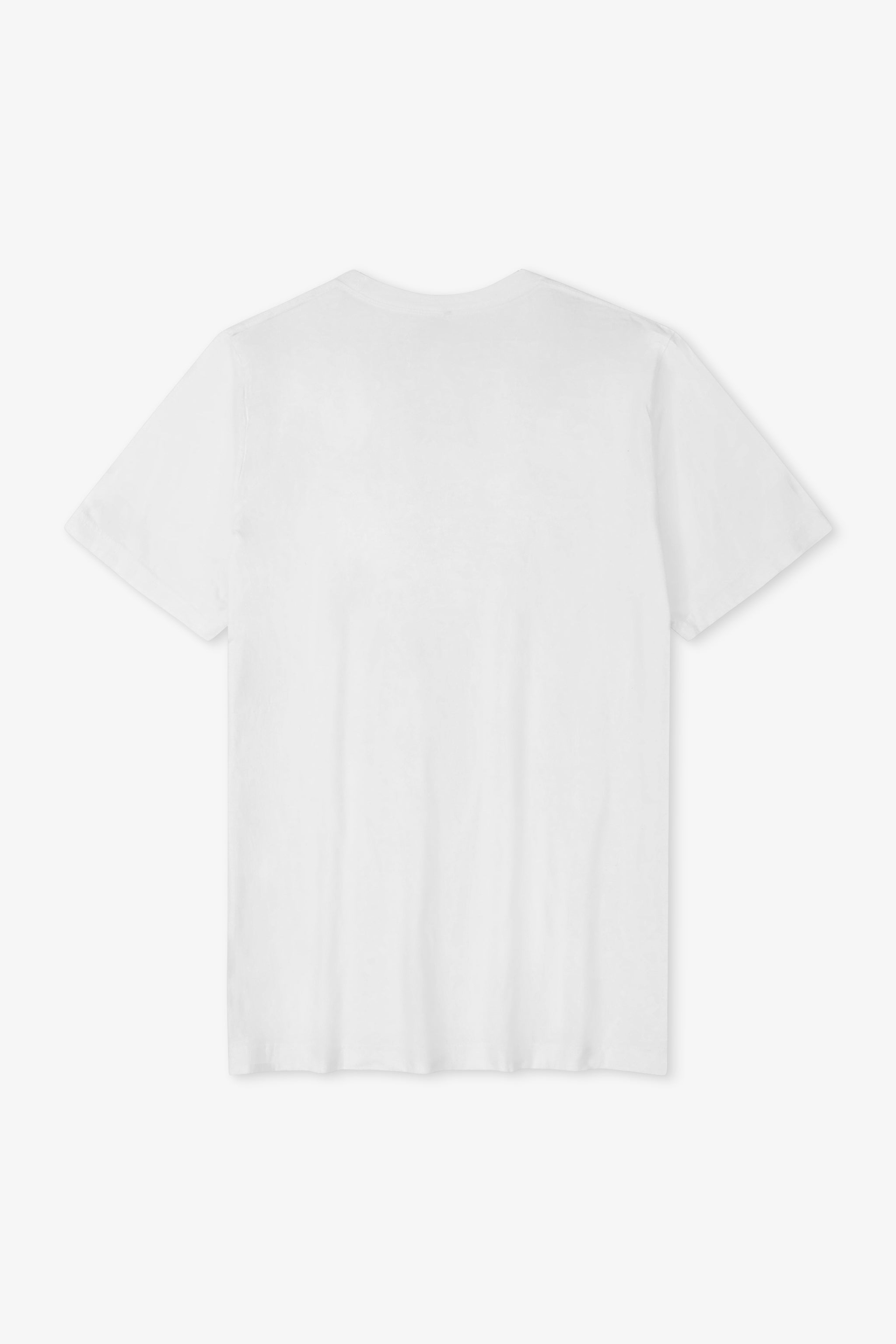 White t-shirt on a light gray background