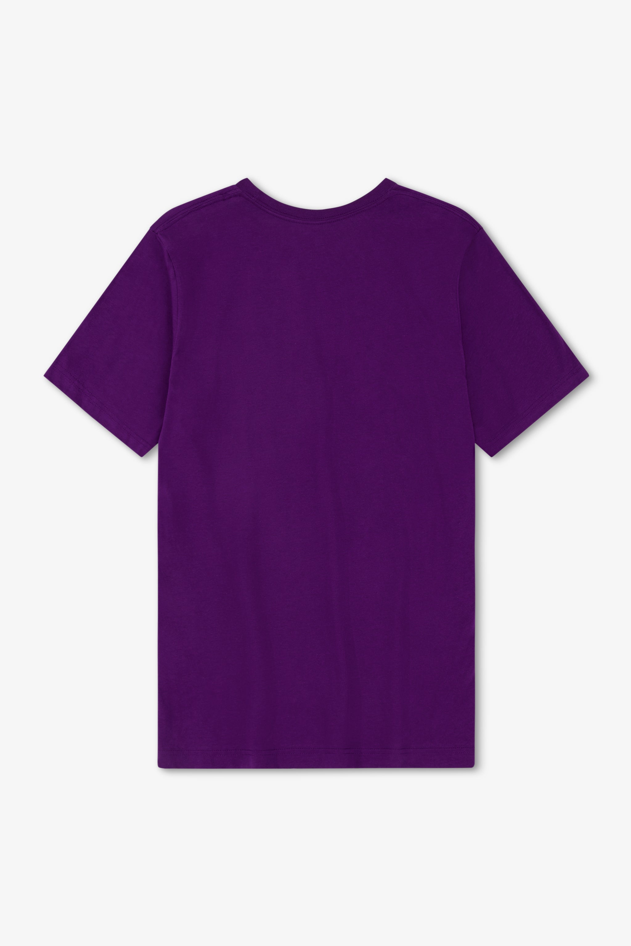 Purple t-shirt on a light gray background