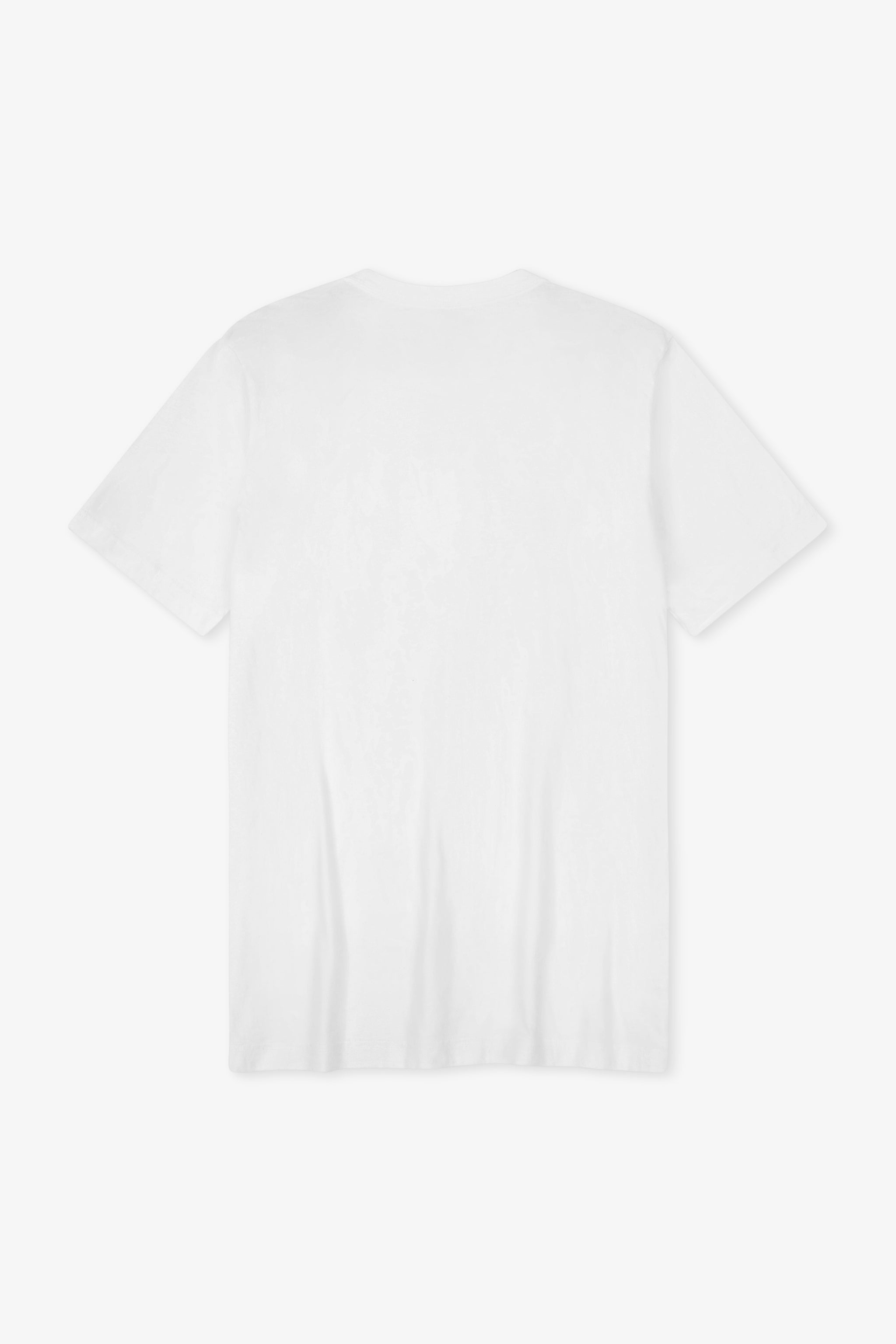 White t-shirt on a light gray background