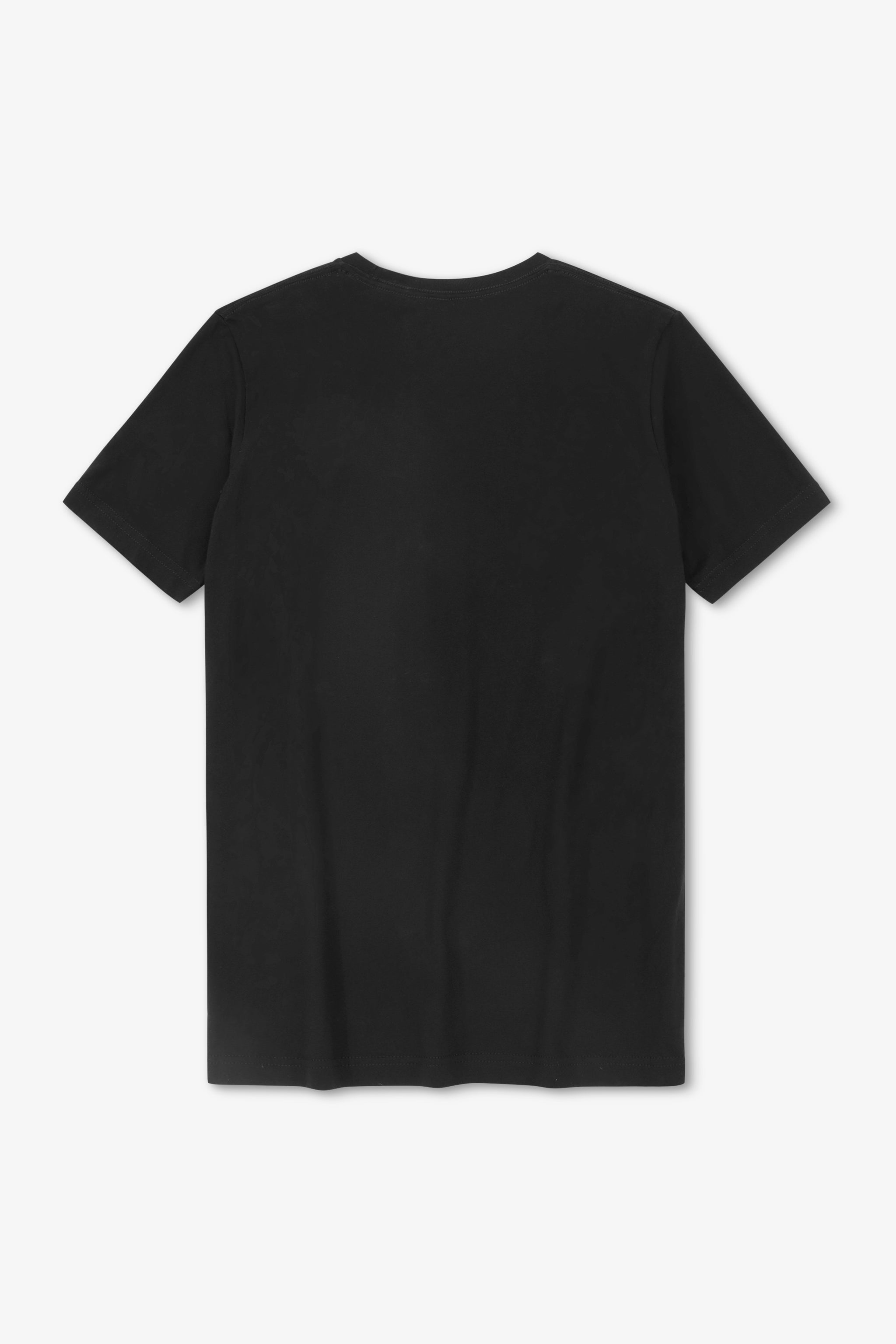 Black t-shirt on a white background