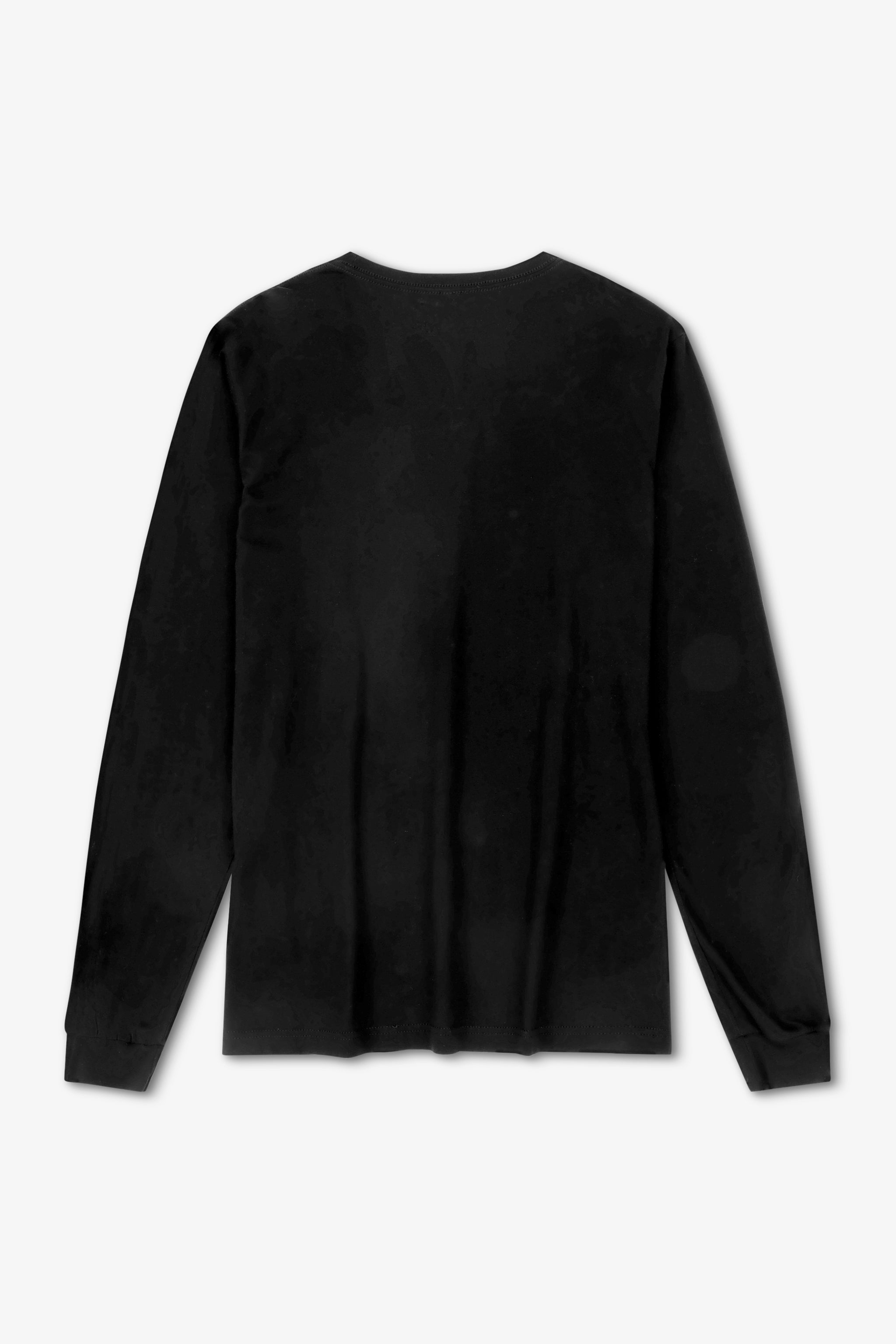 Black long-sleeve shirt on a white background