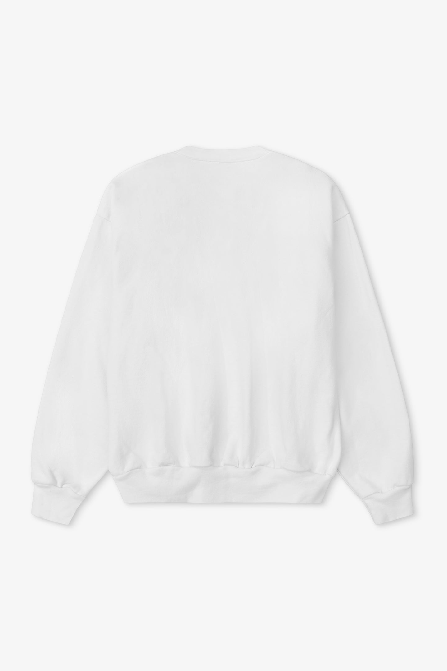 White sweatshirt on a light gray background