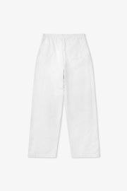 White pants on a light gray background