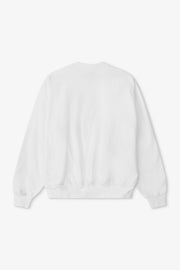 White sweatshirt on a light gray background