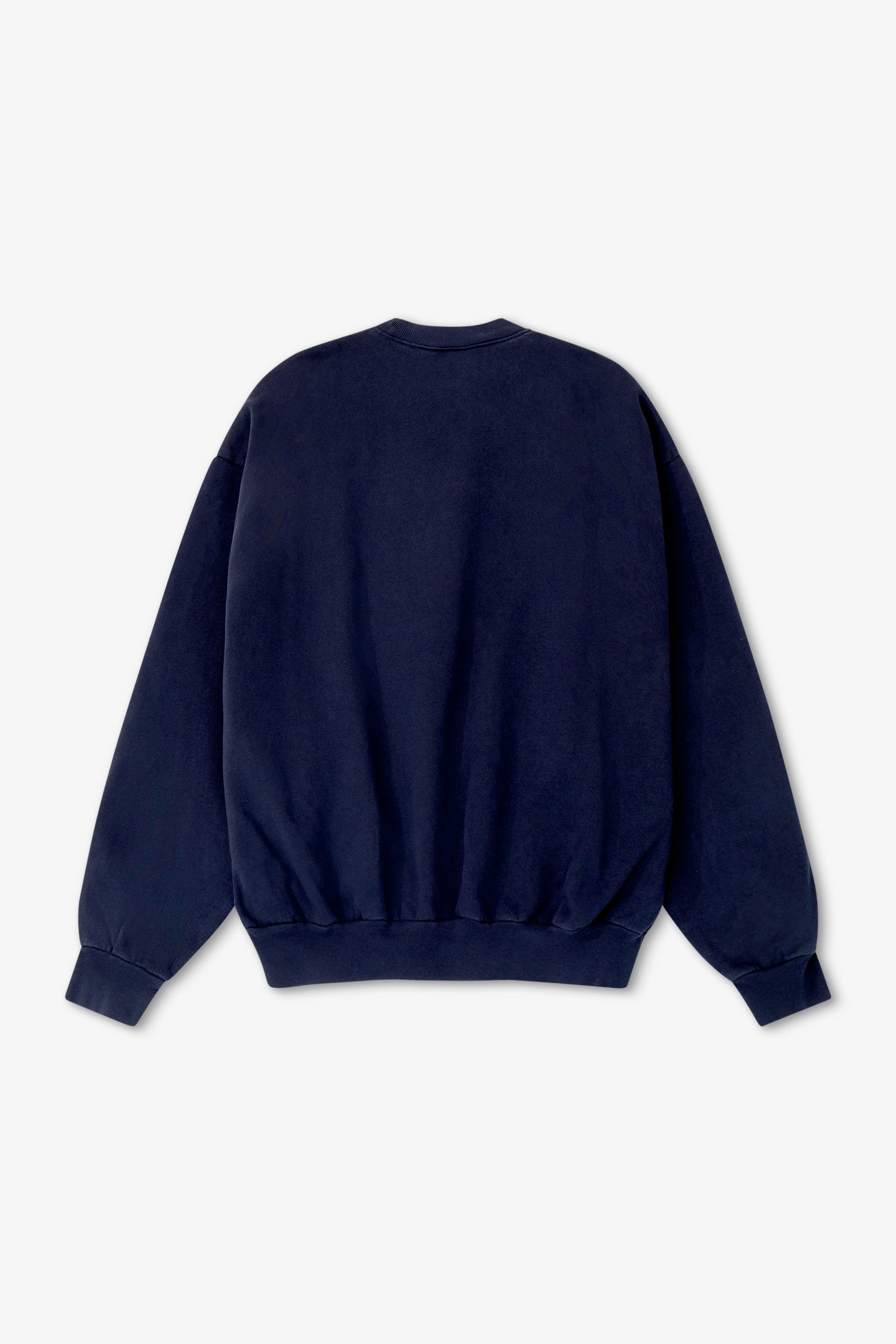Navy blue sweatshirt on a light gray background