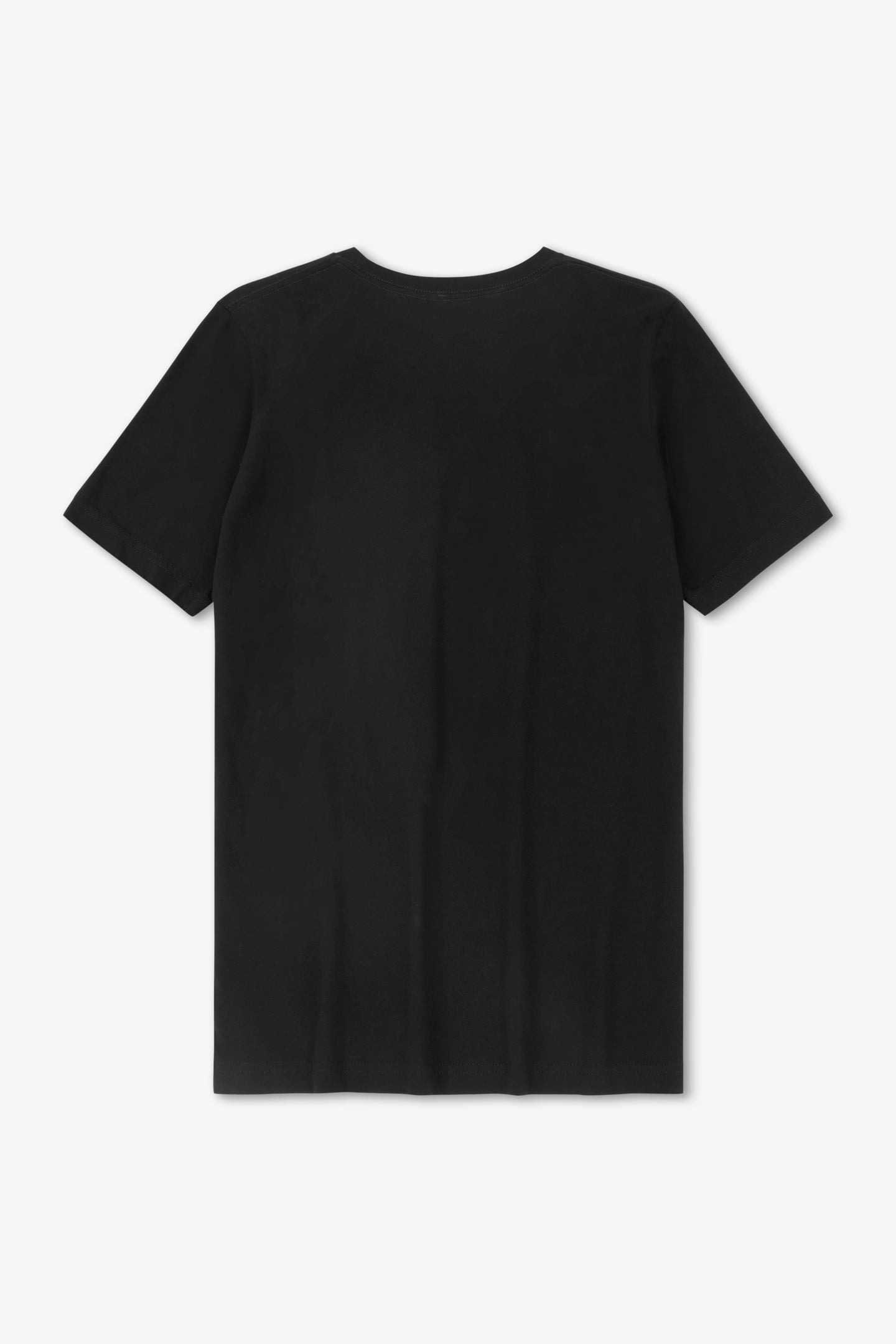 Black t-shirt on a white background