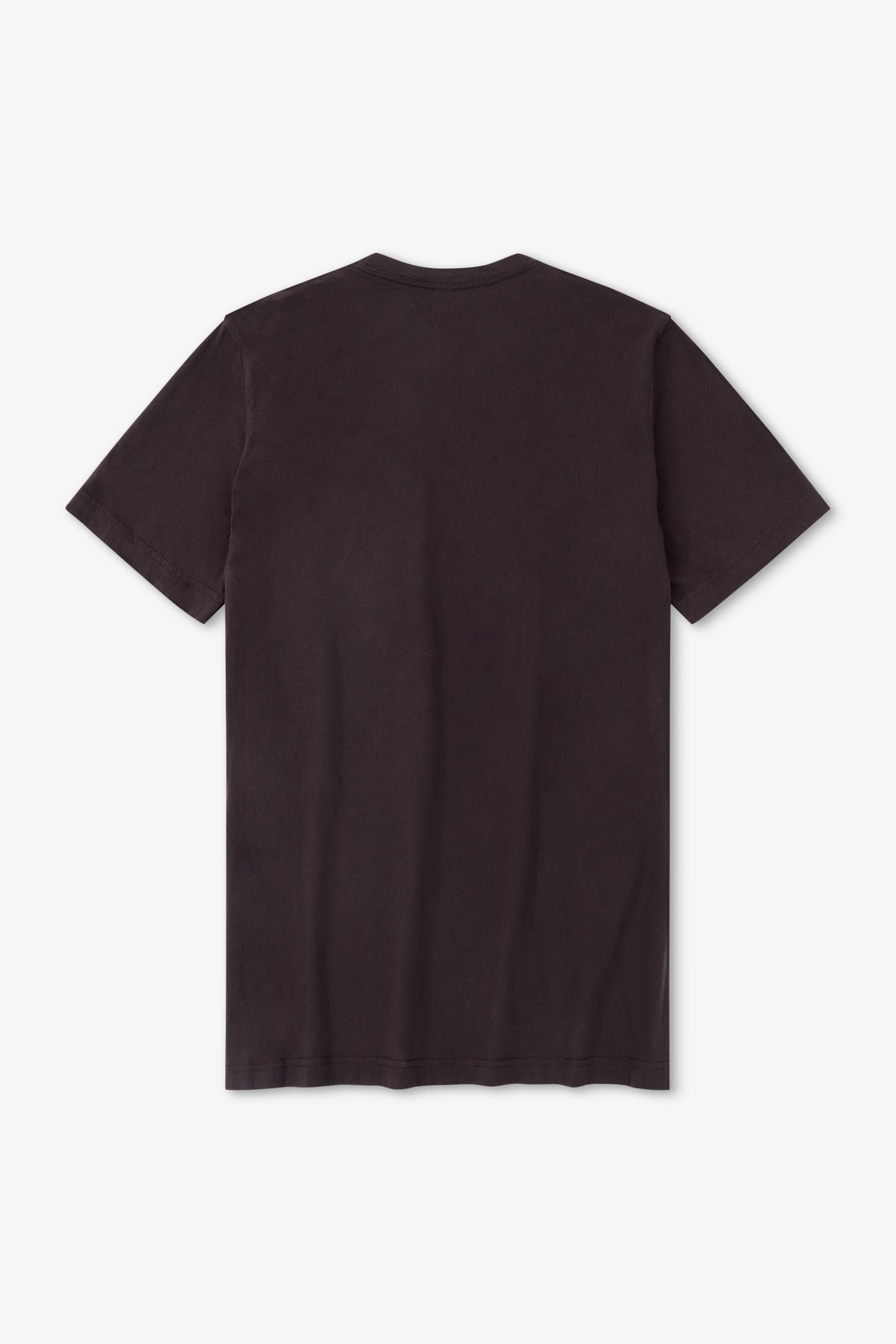 Black t-shirt on a white background