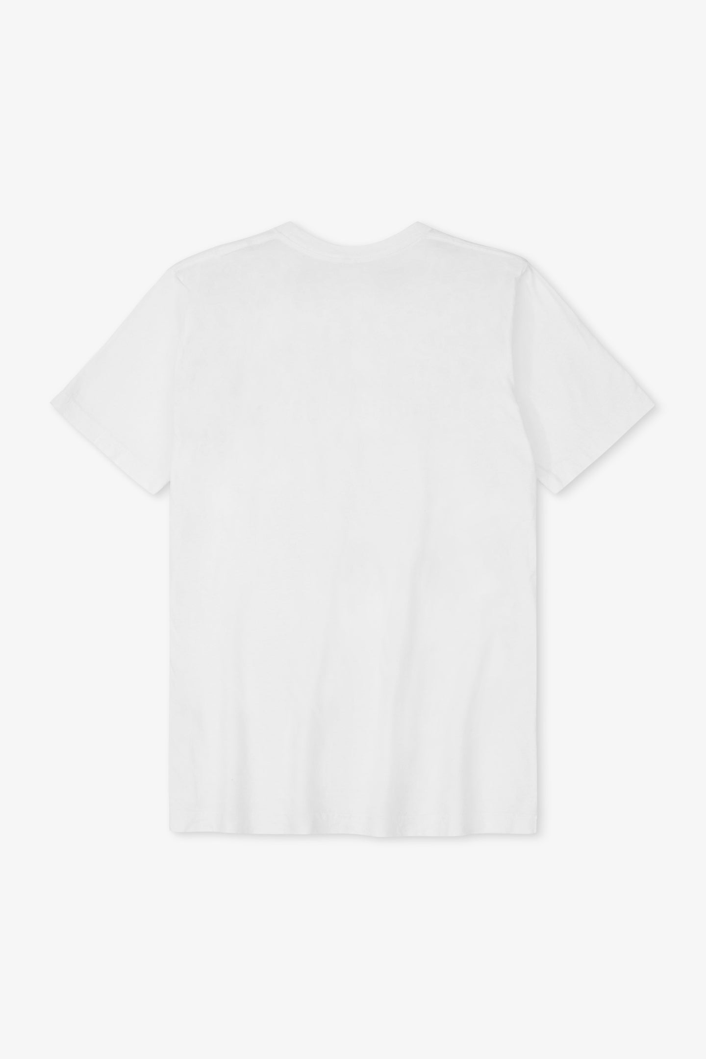 Plain white t-shirt on a light gray background