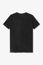 Black t-shirt on a white background