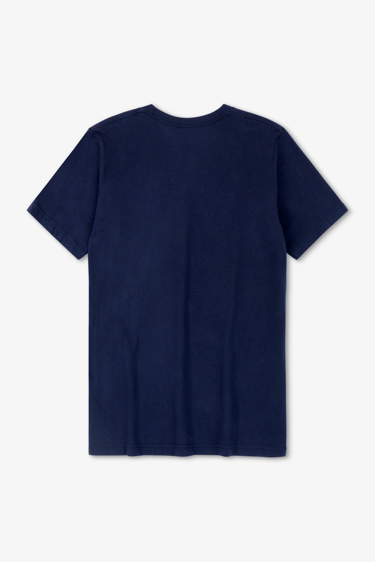 Navy blue t-shirt on a white background