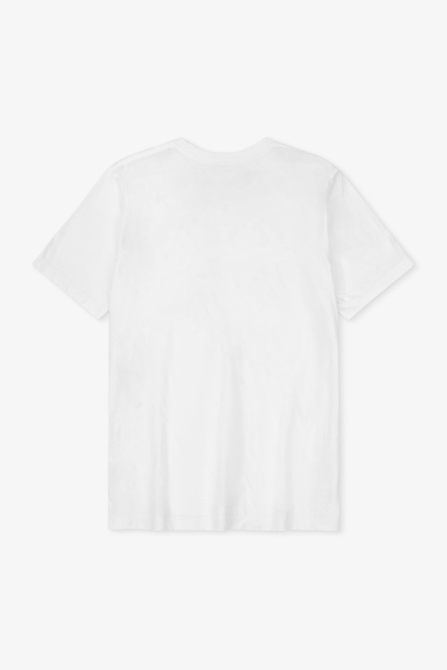 White t-shirt on a light gray background