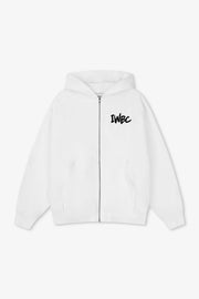 White hoodie with 'IWBC' text on a white background